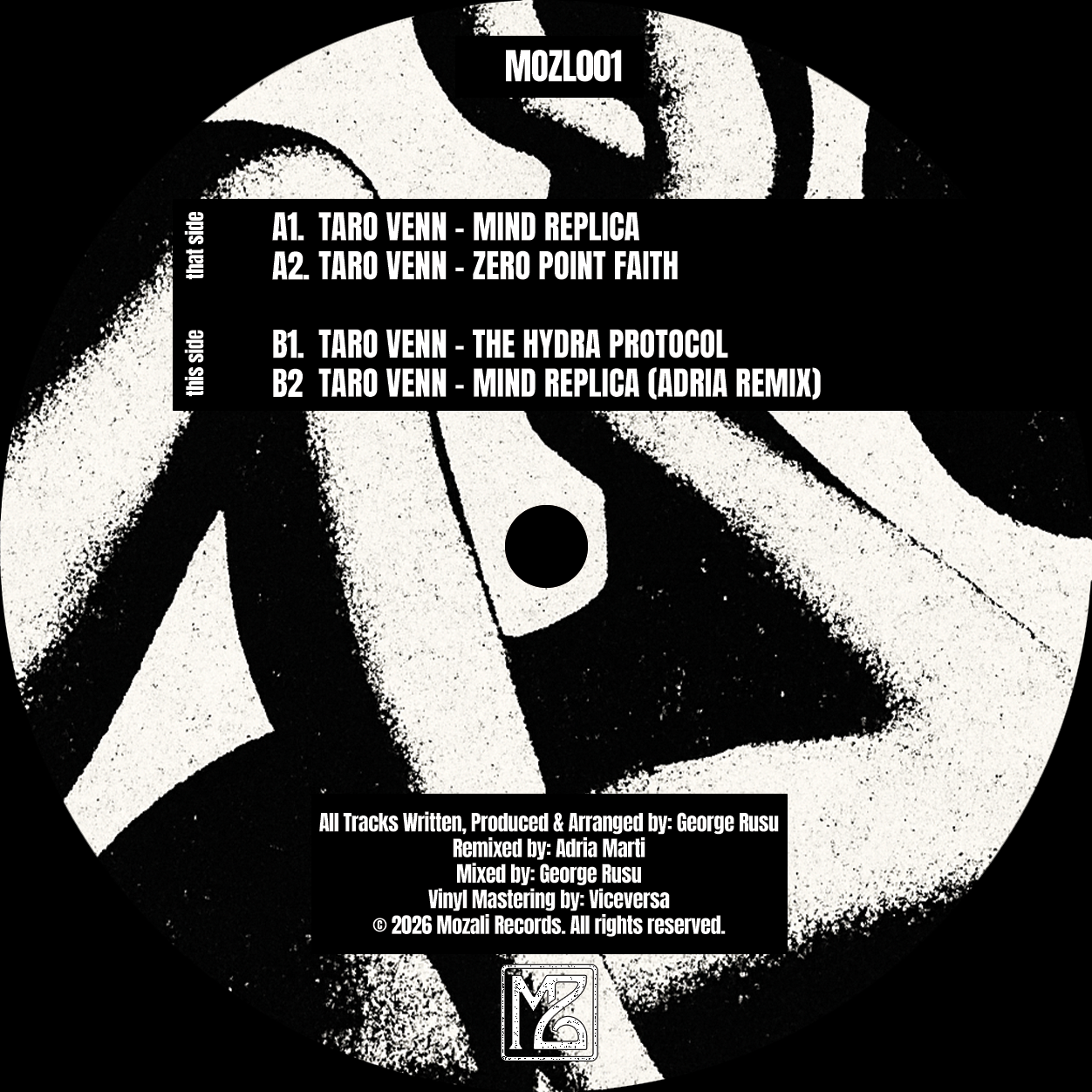 [MOZL001] Taro Venn - Man in Static EP (Incl. Adrià Remix)